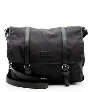 Gucci GG Nylon Double Buckle Messenger